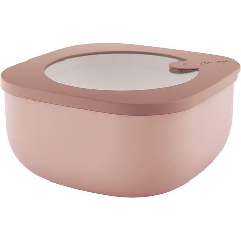 Guzzini - Kitchen Active Design, STORE&MORE BIO, Contenitore Ermetico Basso per Frigo/Freezer/Microonde (M) - Rosa Fiori di Pesco, 16 x16 x h7,8 cm 975 cc - 170720251 (1/5)