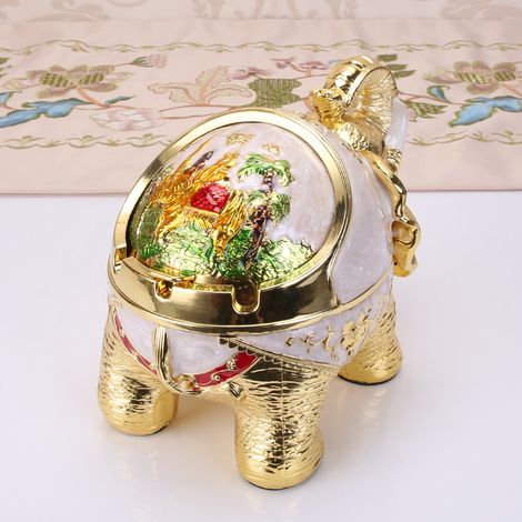 (Jinbai Full Color) Cendrier de style européen, forme sphérique créative et tendance avec couvercle, en métal