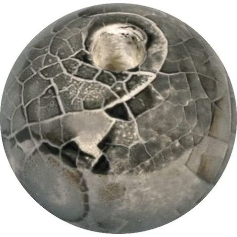RAYHER - PERLA DECORATIVA IN CERAMICA Ø2CM - FORO Ø4MM - COLORE GRIGIO CHIARO