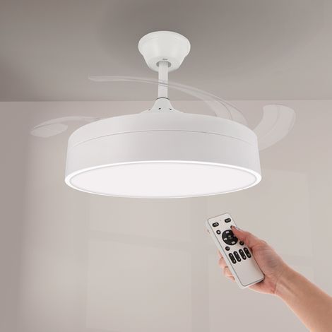 Iluminashop – Ventilateur de plafond LED CCT 2400 lumens – Moteur DC 32W – Aluminium/PC – Régulable – Angle 120º – Pour espaces professionnels (1/5)