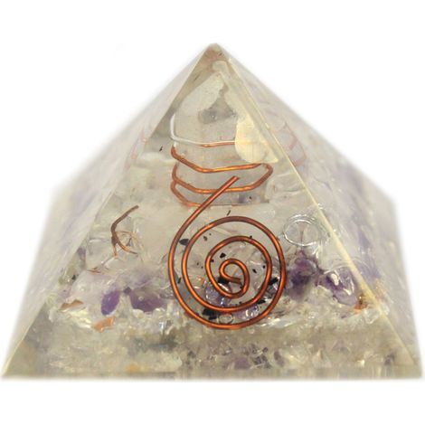 Pyramide Orgonite Med 55mm Gemchips et Cuivre- Vendu par 1 (1/2)