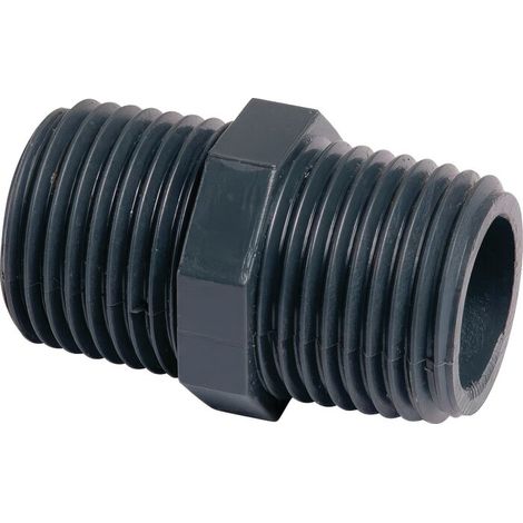 Raccord PVC pression noir droit - M 1' - Girpi