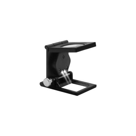 Lupa de mesa 10X 25 mm, aleación de zinc y cristal, contador de roscas, plegable con 2 LED, lupa de lectura de lente grande para trabajo, oficina, hogar, reparaciones, pasatiempos, manualidades, perió