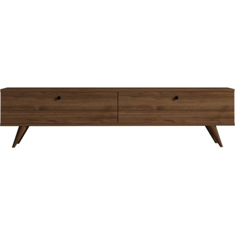 Meuble TV 160cm avec deux placards noyer POLY (1/5)