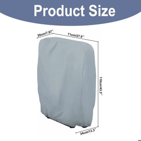 Housse de protection pour transat pliant, 2 pièces, housse pour bain de soleil de jardin, housse de chaise longue,L 71 × H 110 cm (1/5)