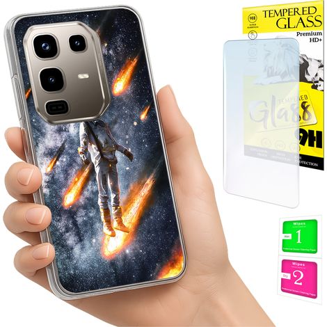 Custodia per Infinix Note 50 Pro 4G, cover posteriore con vetro 9H. (1/5)