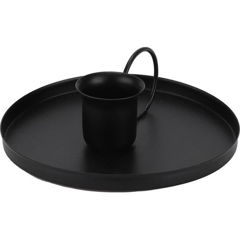 Support de bougie en fer noir, décoration vintage pour cheminée ou salon (1/5)