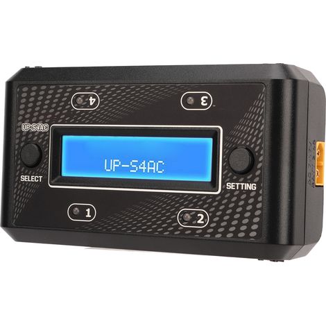 Chargeur LiHV 4 canaux AC/DC 100-240V 7.0-17.0V pour batteries LiPo, fonction multifonction, prise US, noir, kit complet (1/5)