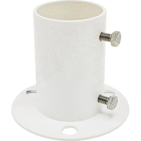 Irovami Support de tringle à rideaux rond en acier inoxydable de 12,7 cm (5 pouces) avec bride, fixation murale, pour porte-serviettes, finition argentée. (1/5)