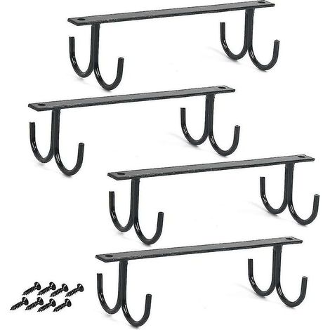 6 Pack Mug Holder Rustic Under Cabinet Mug Organizer Rack Cup Shelf With 12 Hanging Hooks For Mugs Coffee Cups Beer Glass And Kitchen Utensils Disp