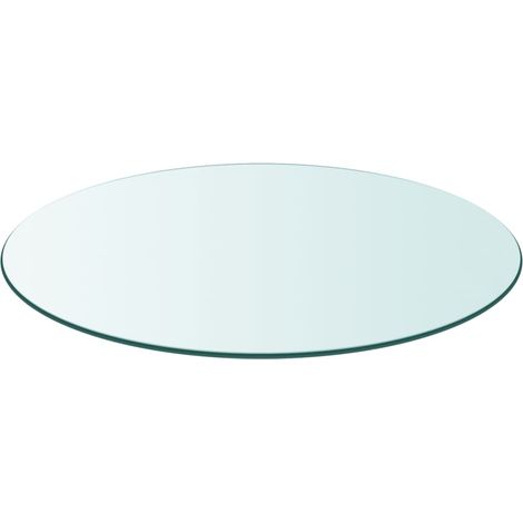INLIFE Dessus de table ronde en verre trempé 800 mm (1/4)