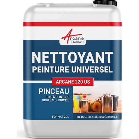 Nettoyage pinceau, solvant, peinture, diluant, tous types de peintures, vernis, lasure, brosse, rouleau - 20 L - ARCANE INDUSTRIES