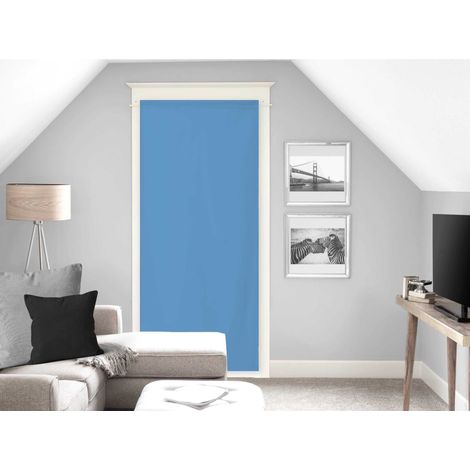 Voile pour Porte Fenêtre, Polyester, Bleu, 70x200 cm