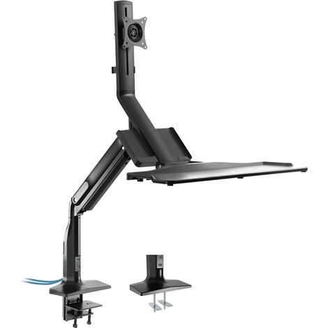 InLine 23174A Supporto da scrivania nero con 2 porte USB 3.0