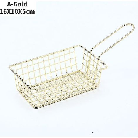 Pommes-Frites-Korb, Snackeimer, Aufbewahrungskorb für frittiertes Hähnchen, Frittierkorb, Ölsieb, kreatives Geschirr, Container-A-Gold-