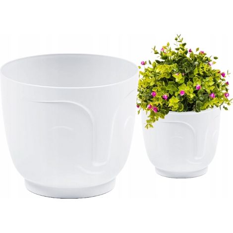 Weißer Kunststoffblumentopf Atena 14x12,5 cm