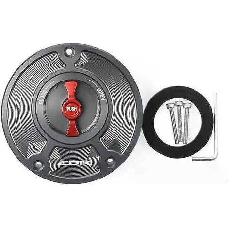 CNC-gefräster, schlüsselloser Tankdeckel aus Aluminium für Honda CBR 600 F4 F3 F2 (1991–2008) – Motorradzubehör – Graues und rotes Logo (1/5)