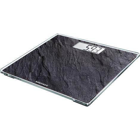 Soehnle Style Sense Compact 300 Slate, digitale Personenwaage mit LCD-Anzeige, elektronische Waage mit extraflachem Design, große Trittfläche, Körperwaage mit einer Tragkraft bis zu 180 kg (1/10)