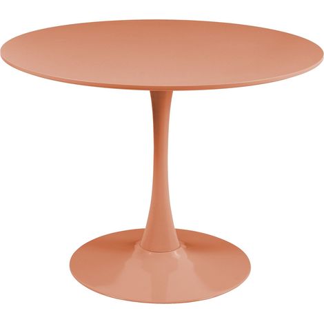 Oviala – Table de salle à manger ronde 4 personnes – Diamètre 100 cm – Hauteur 74 cm – Plateau en MDF avec peinture mate – Pieds en métal thermolaqué (1/5)
