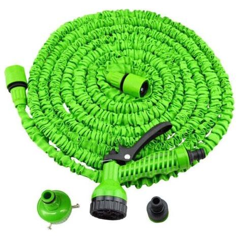 QORVA-Tuyau d'arrosage Extensible de 30m, Tuyau Extensible à Pression d'Eau avec Pistolet Pulvérisateur 7 Fonctions,Tuyau Arrosage Flexible 100FT Anti-Fuite Tuyai Arrosage pour Irrigation Jardin-Fei Y