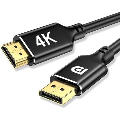 4K DisplayPort auf HDMI Kabel 2M DP1.2 HDMI1.4 Schwarz (1/5)