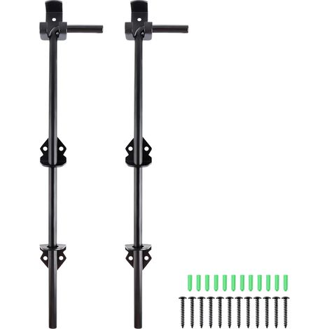 2 Pcs Boulon de Portail, 45 Cm Boulon de Canne, Verrou Baïonnette en Acier pour Maintenir Le Portail en Bois Ouvert et Fermé (1/5)