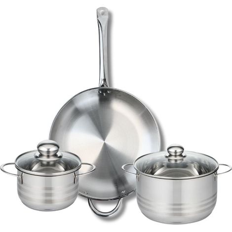 Ensemble de 1 Poêle de cuisson 32 cm et 2 faitouts 16 et 20 cm Elo Profi Brillant (1/5)