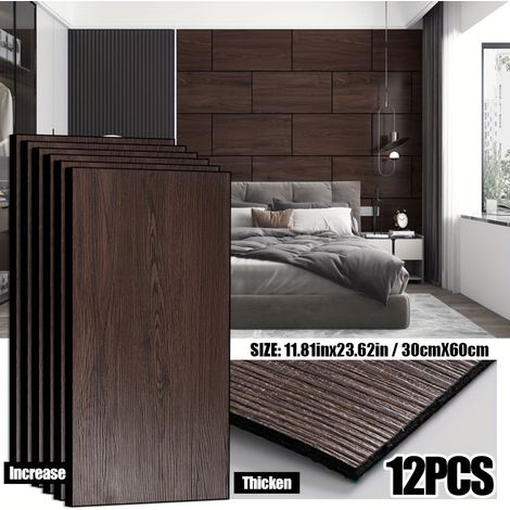 Revêtement Mural Bois x12 – Effet Noyer Rouge – Design Chaleureux (1/5)