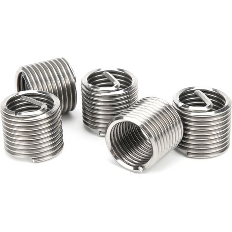 Lot de 5 inserts filetés M20x2,5x1,5D, douille hélicoïdale pour réparation de filetage, kit d'outils d'expansion, manchon taraudé en acier, visserie industrielle. (1/5)