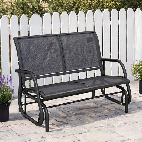 Banc à bascule grigio en metallo Texteline 120 x 70 x 85 cm (1/5)