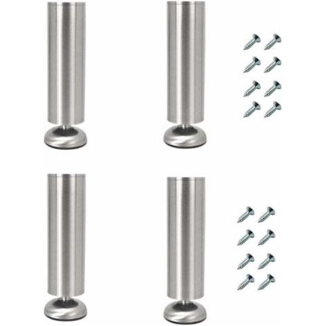 Lot De 4 Pieds De Meubles Réglables, 35 Cm De Long, Très Épais, Fabriqués En Acier Inoxydable, Pieds De Meuble Pour Table Basse, Meuble Tv, Pieds De Support D'armoire De Salle De Bain (1/4)