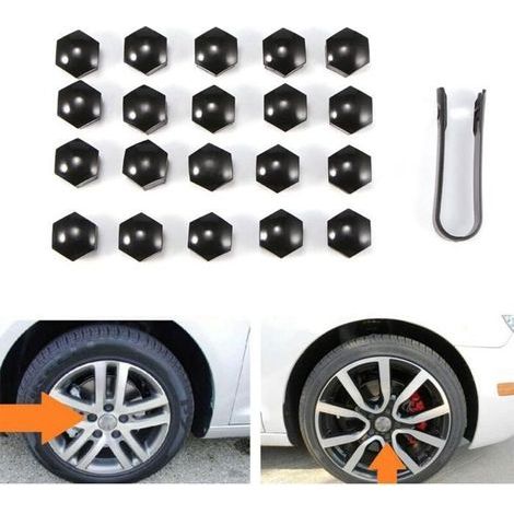 19mm Nut Covers, 20 Pieces 19mm Bolt Nut Covers, Hexagonal Protective Caps for Wheel Nuts, Universal Bolt Covers (1/4)