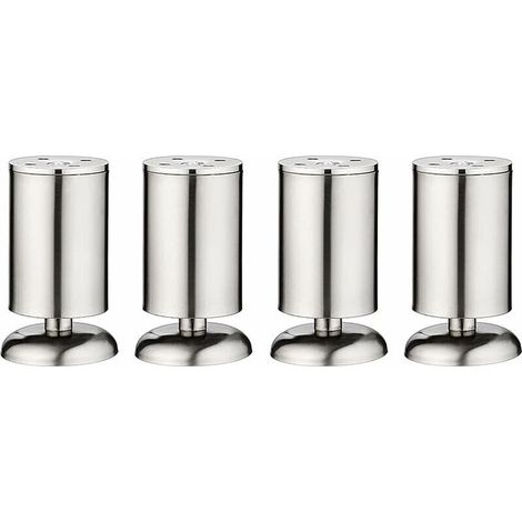 4 pièces Jambes de Meubles épaissi réglable en Acier Inoxydable cylindrique métal Table Jambes canapé Jambe Armoire Jambe Protecteur Pieds,Argent,6cm (1/5)