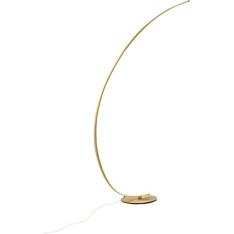 Lampadaire Iole P/T - Structure En Aluminium Doré Brossé, Led 30W 1100Lm 3000K, Push Intégré Dimmable - Design Minimaliste Gealuce (1/5)