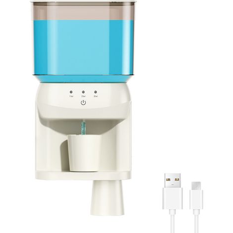 Automatischer, berührungsloser, wandmontierter Mundspülspender mit 2 magnetischen Bechern, 3 einstellbaren Dosierstufen, wasserdicht und nachfüllbar. Elektrischer Mundspülspender fürs Badezimmer. (1/5)