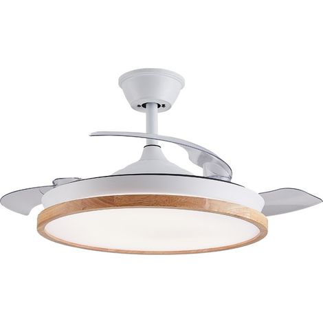Ventilador de techo LED “Chief” regulable con control remoto (36W 3CCT 3600lm) IP20 Ø106cm color blanco y madera (1/5)