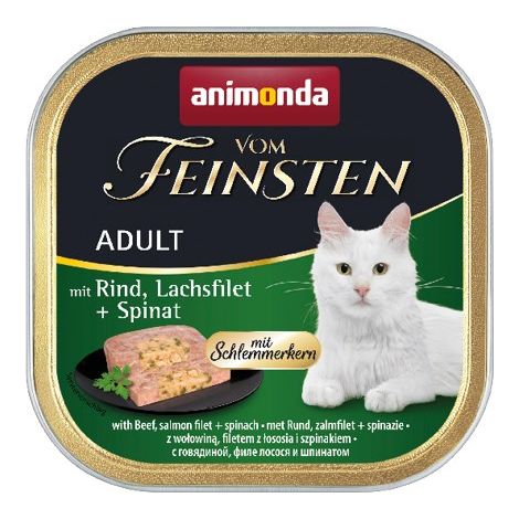 Animonda Vom Feinsten – Rindfleisch, Lachs und Spinat für Katzen (100 g) (1/3)