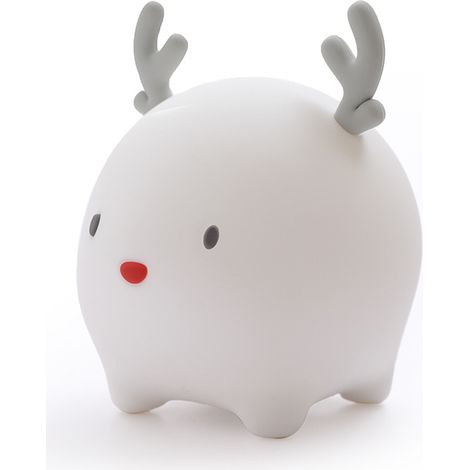 Veilleuse en silicone, lampe de chevet motif cerf, veilleuse à piles pour enfants avec lumière blanc chaud et fonction d'endormissement programmable (5 couleurs). (1/5)