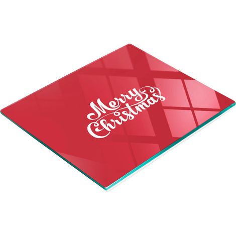 Tabla de cocina de vidrio templado con gr谩fico decorativo de Feliz Navidad, 60x52 cm. (1/5)