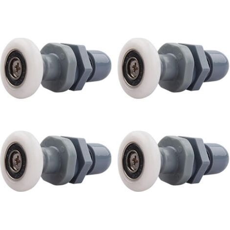 Shower door rollers, 4-piece set of brass sliding door rollers for replacing sliding rails for glass shower doors (19 mm)--DTEKGAZ