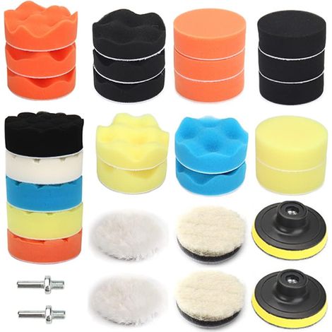kit polissage 31 pièces, disques éponge 75mm pour auto et moto (1/5)