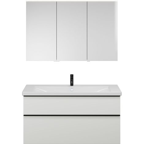 Set burgbad Eqio, composé d'une armoire de toilette à droite,
