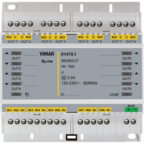 VIMAR - 01470.1 Module domotique multifonctionnel relais 9 entrées 8 sorties