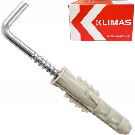 Chevilles A Expansion Klimas 8 x 55 Avec Crochet Droit, Lot De 100