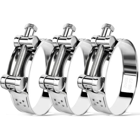 Collier pour Echappement Moto Pot Inox Tuyau 60-63mm d'échappement Écharpement à Tourillon Silencieux Diametre Colliers Manchon Bague Tube Métallique pour Turbines (1/5)