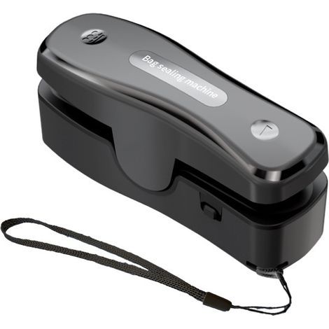 Mini scelleuse de sacs rechargeable, scelleuse de sacs 2 en 1 avec coupe-sacs, machine à sceller les sacs portable et compacte (1/4)