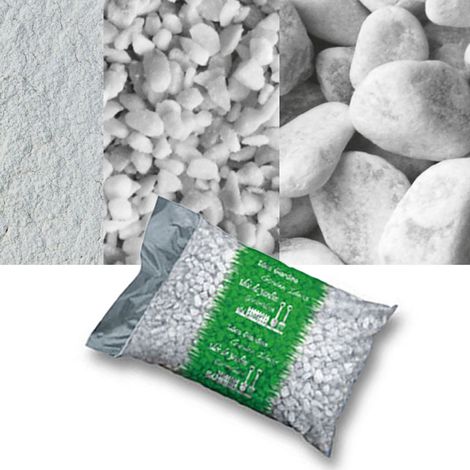 Sassi di fiume bianco carrara  25/40 mm.  sacco kg. 20