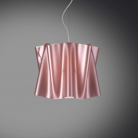 Pendelleuchte FOLIO rosa Lampenschirm aus Polilux Durchmesser 40x h37 cm