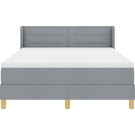 Maison Exclusive - Letto a molle con materasso Grigio chiaro 200 x 160 cm Tessuto (1/5)