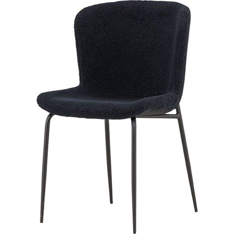 Modesto chaise de salle à manger teddy noir. (1/5)